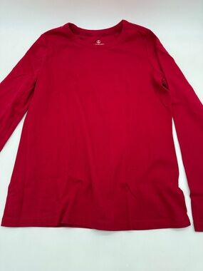 Lands' End Women's Long Sleeve Scarlet Red Crew Neck Shirt Medium